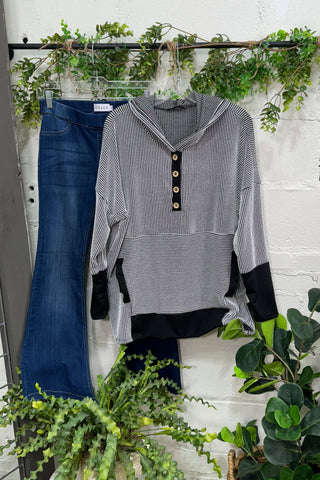 Camden Stripe Black Shirts & Tops Heimish USA