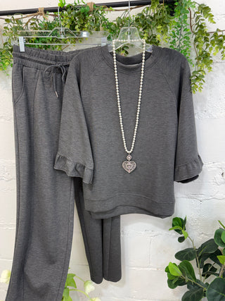 Easy Going Top Charcoal by Umgee Shirts & Tops Umgee