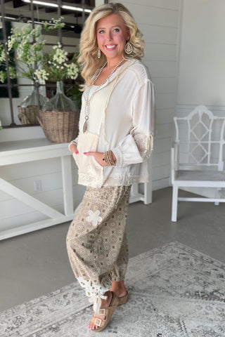 Meadow Pant Sand Multi Pants Pol Clothing