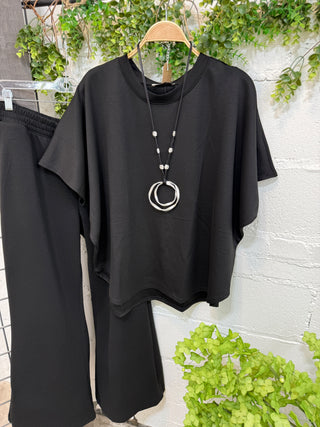 Debbie Pant Set Black Top & Pant Set Zenana