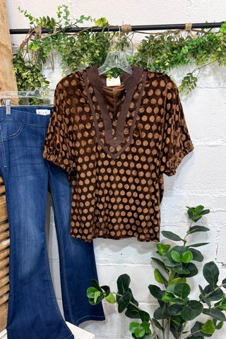 Manhattan Top Brown by Umgee RESTOCK Soon Shirts & Tops Umgee