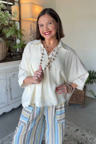 Fletcher Top Cream by Umgee Shirts & Tops Umgee