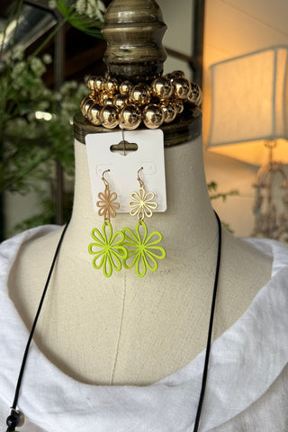 Wildflower Earrings Lime Earrings SM Style