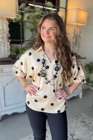 Shimmy Shine Taupe/Polka Dot by Jodifl