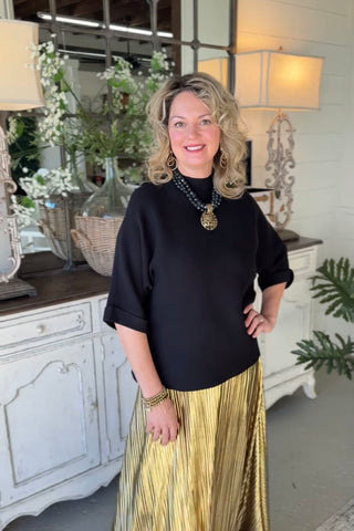 Revel Skirt Metallic Gold Skirt She + Sky