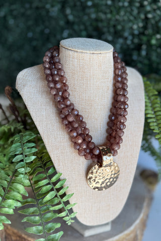 Bria Necklace Brown/Gold Necklaces Wona Trading