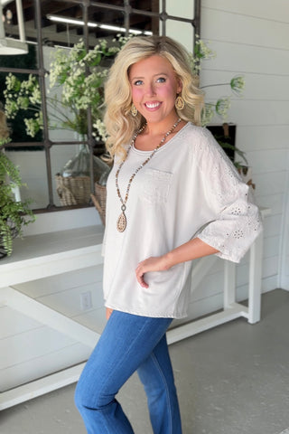 Vivie Light Taupe Shirts & Tops MuMu/JY