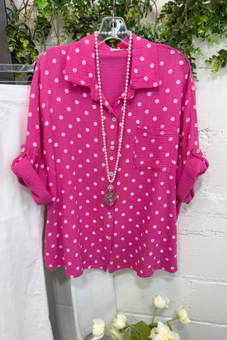 Lucille Top Hot Pink Shirts & Tops YOLLY