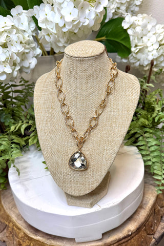 Queenie Necklace Clear/Gold