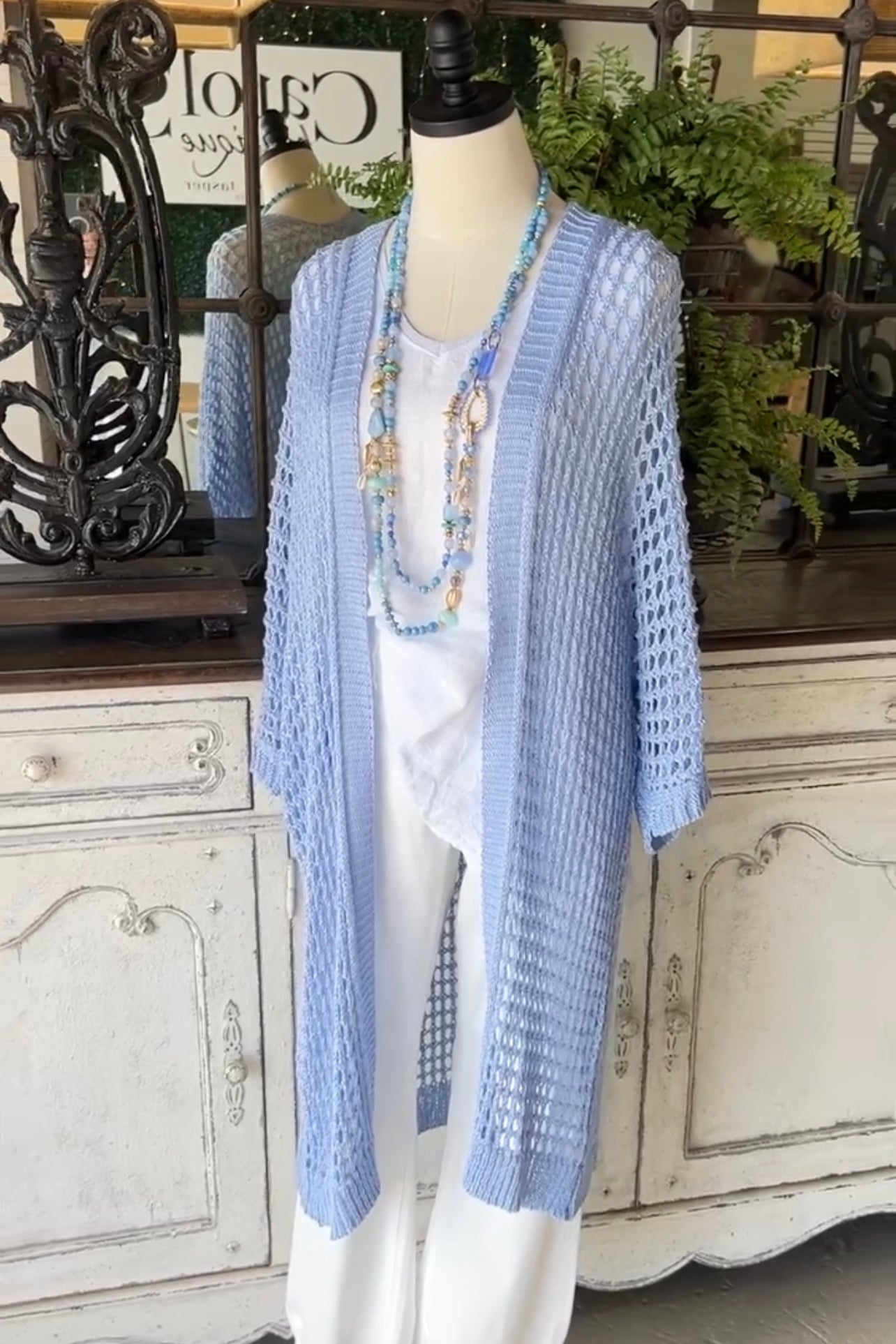 Summer Cardi  Made In Italy One Size Peri Blue 