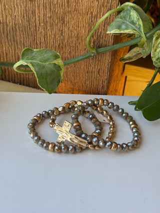 Pure Joy Cross Bracelet Hematite Bracelets SM Style