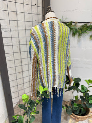 Line Up Lime/Mocha sweater Easel