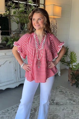 Peyton Top Red by Umgee