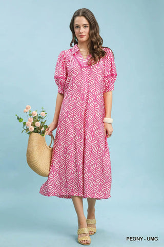 Beatrice Midi Dress Peony by Umgee M / Peony Beatrice Midi Dress Peony by Umgee M / Peony