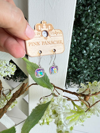 Options Earrings AB/Silver Earrings Pink Panache