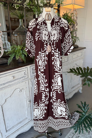 Distinction Long Dress Brown by Gigio