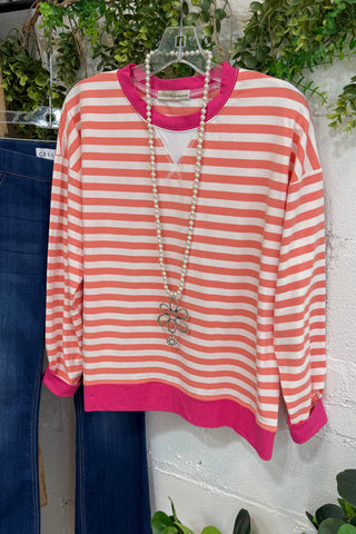 Ailene Top Coral/Hot Pink Shirts & Tops Zenana