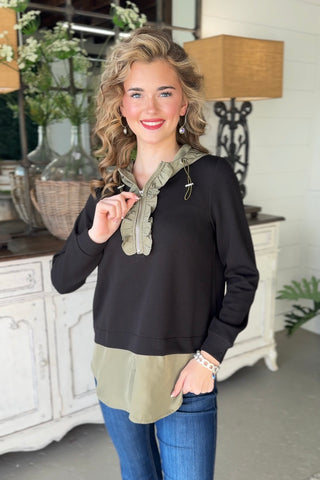 Standby Pullover Black/Olive Shirts & Tops JOH