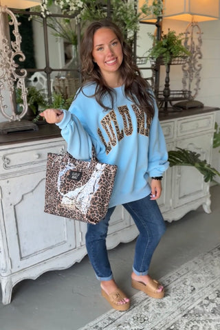 Lulu Mac Lt Blue/Leopard