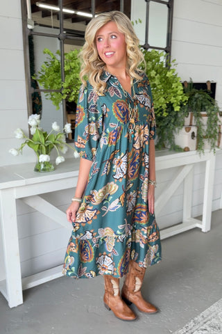 Flourish Dress Teal RESTOCK Soon Dresses Umgee