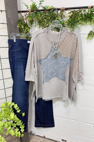 Lucky Stars Top Lt Ash by Easel Shirts & Tops Easel