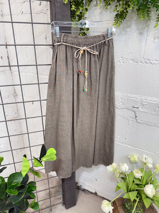 Bernice Linen Skirt Taupe