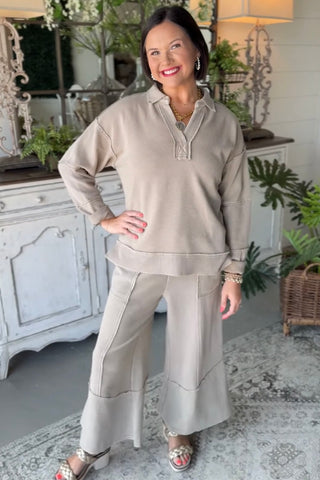 Charleston Top Lt Mocha by Easel Shirts & Tops Easel