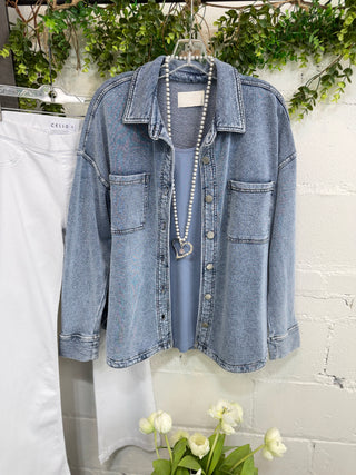 Bennett Top Lt Denim Shirts & Tops Be Cool