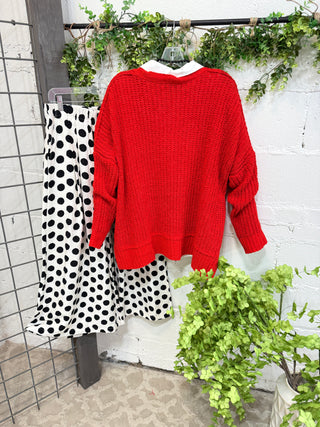 Judy Cardigan Cherry Red Cardigan Miracle