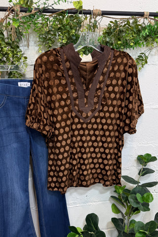 Manhattan Top Brown by Umgee RESTOCK Soon Shirts & Tops Umgee