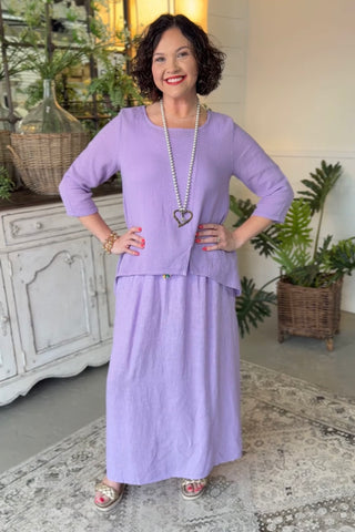Bernice Linen Skirt Lavender Skirt Sole Luna