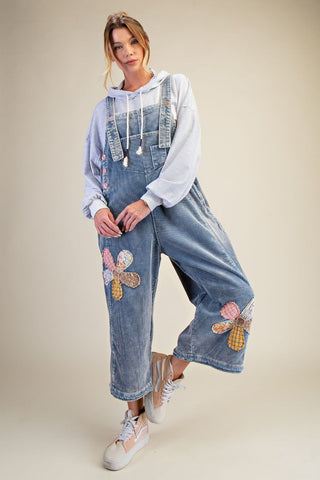 Flower Patch Overalls Denim Overalls Easel
