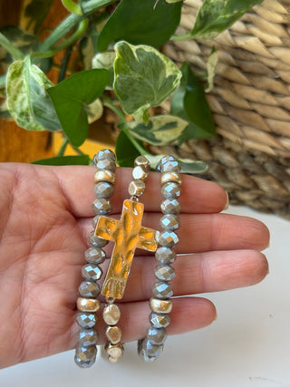 Pure Joy Cross Bracelet Hematite Bracelets SM Style