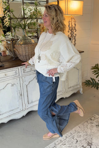 Staci Top Ecru by Easel Shirts & Tops Easel