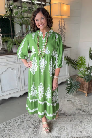 Empower Dress Green by Umgee Dresses Umgee