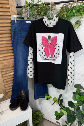 Girly Pumpkin Tee Black