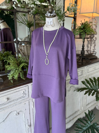 Next Level Pant Set Eggplant Top & Pant Set Zenana