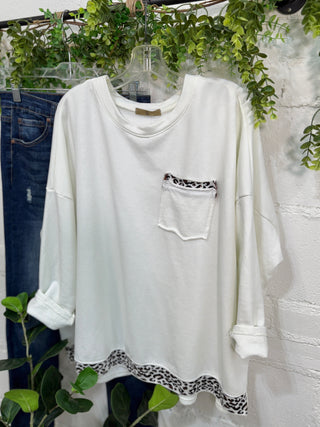 Peek of Leopard White Shirts & Tops MuMu/JY