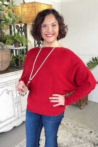 Sophia Sweater Dark Red Sweater Fenco