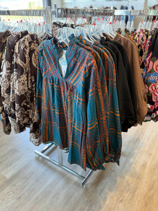 Lambert Top Teal by Umgee Shirts & Tops Umgee