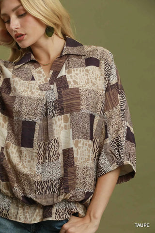Bombay Top Taupe by Umgee Shirts & Tops Umgee