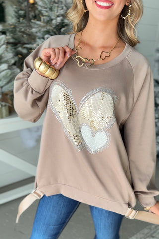 Double Love Taupe Shirts & Tops EZ