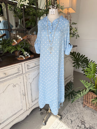 Hillsdale Maxi Dress Lt Blue Dresses S & F/ Italy