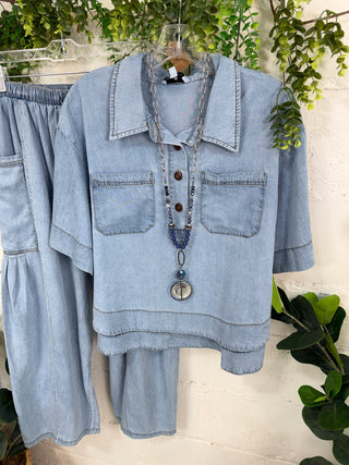 Garrett Top Chambray