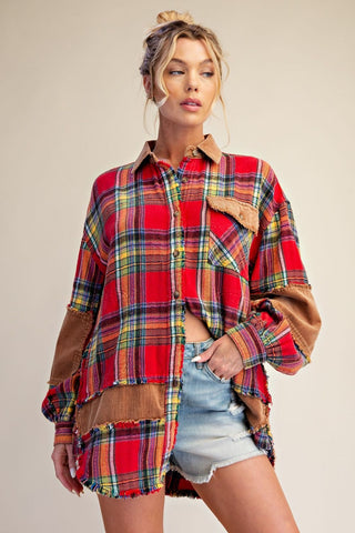 Hubba Hubba Red/Corduroy by Easel Shacket Easel
