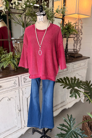 Janie Sweater Cabernet Sweater Zenana