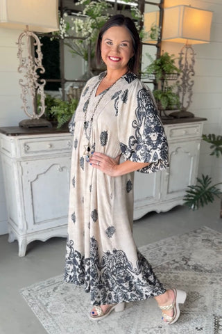Jennings Long Dress Charcoal by Umgee