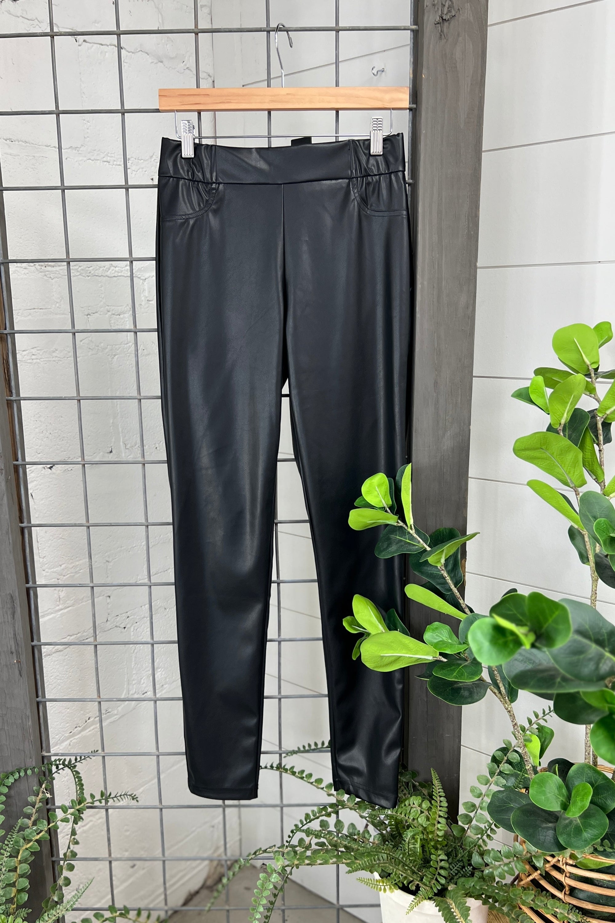 Hot Mama Faux Leather Leggings