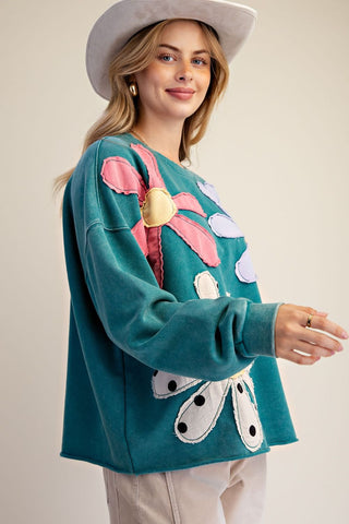 Petal Crush Top Teal by Easel Shirts & Tops Easel