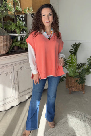 Side Stitch Sweater Salmon sweater Miss Carla